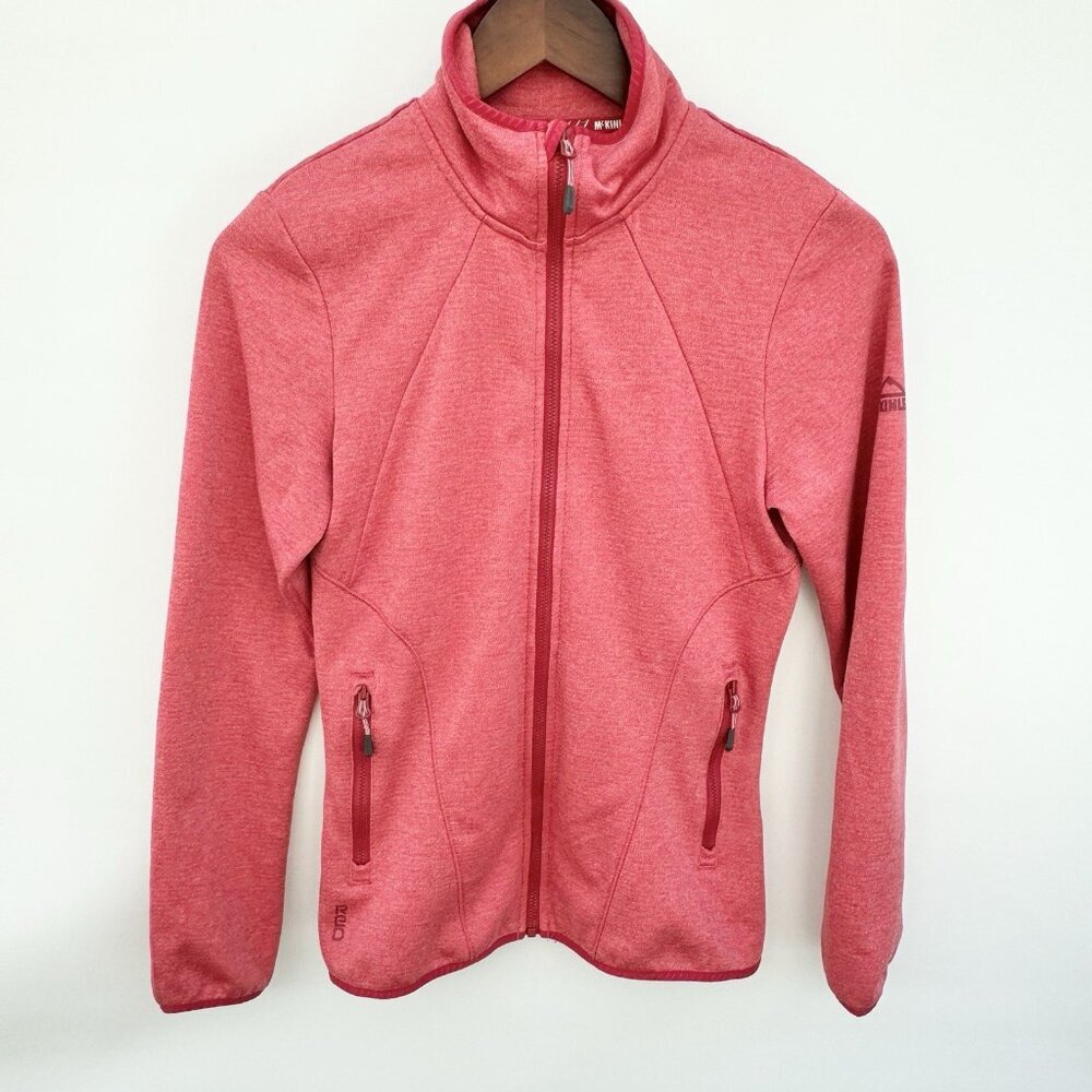 McKinley Women Size XS Long Sleeve Full Zip Pink Hiking Inside Pockets Jacket‎